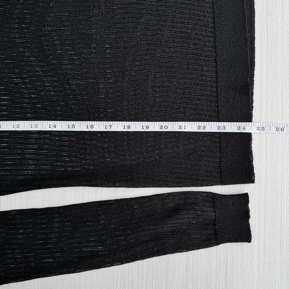 VINTAGE‎ ESPRIT Sheer V Neck Sweater Size XS Black Pullover Lurex Knit Rave EDM - Picture 8 of 11